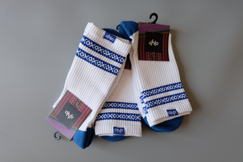 Rihla Running Sock - Blue Stripe