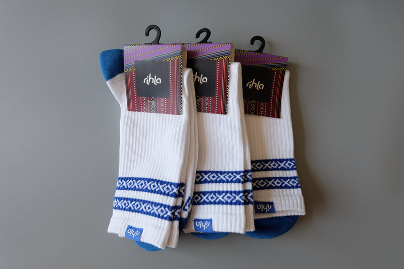 Rihla Running Sock - Blue Stripe
